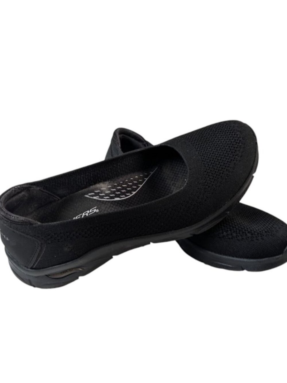 Skechers Slip On Shoes Women's 8 Ballet Flat Style Air Cooled Arch Fit Black